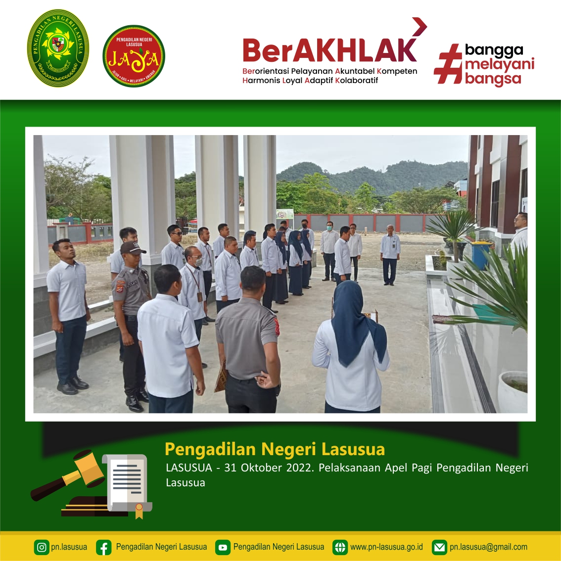 Pelaksanaan Apel Pagi Pengadilan Negeri Lasusua